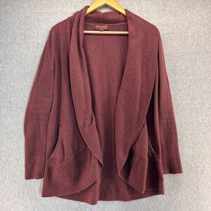 Barefoot Dreams Medium Cozychic Lite‎ Open Front Cardigan Sweater Drape Rosewood